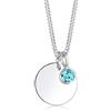 Elli Collana con Pendente con Cristallo da Donna, in Argento 925, Blu (Chiaro), Misura 45