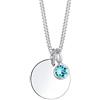 Elli Collana con Pendente con Cristallo da Donna, in Argento 925, Blu (Turchese), Misura 45
