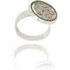 Dragon Porter Anello Dichiaraziono Regolabile Rotondo Grande Glamour; Gioielli per Donne (Stile 30 - Piccolo Blu Bianco Argento)
