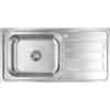 Omeere, 100 x 50, lavello da cucina, in acciaio inox 304, spessore del materiale: 0,8 mm, lavello, lavello, lavello da incasso, rettangolare, 1 vasca, XXL 50 x 40 cm (superficie laterale destra)