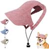 OFFCUP Berretto da Baseball per Cani Regolabile Cappello da Baseball per Cani con Fori per le Orecchie Cappello Sportivo da Viaggio Cappellino di Protezione Solare per Animale Domestico (Rosa, XS)