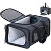 Petsfit Trasportino per Cani Lavabile, Trasportino Gatto Grande da Viaggio in auto/treno/aereo, M/Blu