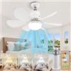FIENZA Ventilatore a Soffitto Con Luce e Telecomando,E27 Plafoniera Led Soffitto Super Silenziosa, Ventola da Soffitto Con Luce 3 Velocità, Luminosità, Memoria, Tempistica (A)