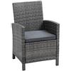 greemotion Poltrona da Giardino in polyrattan e Alluminio con Cuscino Tessin, Sedia con braccioli in polyrattan, ca. 65 x 90 x 59 cm, Grigio Bicolore