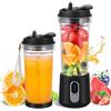 SOLVIEW Frullatore Portatile,300W Mini Frullatore Portatile Lama a 4 Punte in Acciaio Inox, 500ml Frullatore Smoothie, Caricatore USB-C con Cannuccia, Coperchio da Viaggio e Spazzola, Nero
