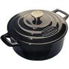 La Cuisine for life La Cuisine Casseruola in ghisa smaltata, pentola olandese da 4,75 litri, diametro 26 cm, interno smaltato nero opaco, adatta al forno