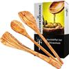 Schwertkrone - Set di cucchiai da cucina, in legno d'ulivo, spatole da cucina, cucchiaio da risotto, a punta e arrotondati (set da 3 pezzi)