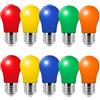 HUAMu 10 Confezione 3W Lampadina Colorata a LED E27 per Matrimoni Halloween Christmas Party Bar Mood Ambiance Decor (Multicolore)