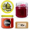 KADAX Set di 10 barattoli in Vetro 200ml Ø66 Arnia - Tappo a Vite ermetico, Lavabili in lavastoviglie, per marmellate, Miele, Conserve e spezie