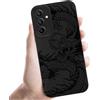 Coalbooliy Custodia Per Samsung Galaxy S25 5G 6,2'', Cellulare Nero Silicone Morbido Cover per telefono Aesthetic Modello Drago Disegni Protezione Fotocamera Antiurto Protettiva Case, 06