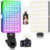 BNEHHOV Luce Video RGB, 138 LED Portatile Luce Selfie per Telefono Ricaricabile, 360° a Colori CRI 95+ 2700-6500K Illuminazione Fotografica con 24 Modalità Scena per Fotocamera, YouTube, TikTok