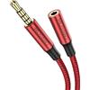 MOSWAG MOWSAG Prolunga da 3,5 mm TRRS Cavo per cuffie a 4 poli Cavo audio da maschio a femmina Nylon intrecciato compatibile per stereo per casa/auto, smartphone, cuffie,tablet,lettori multimediali e altro
