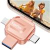 Yueflue Chiavetta USB 256 GB, Chiavetta USB per lphone Memorizzare più Foto e Video. Memoria Esterna lphone per i0S/Android/PC, Non è Necessario Scaricare APP. (Rosa)