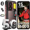 OUKITEL WP300 Rugged Smartphone 5G - Android 15, 36GB+512GB/2TB Telefono Indistruttibile 108MP+32MP 16000mAh(45W), 120Hz 6.8 2.4KFHD+, Multi-modulo 370LM lampada+Cuffie, IP68/IP69K Dual SIM/NFC/OTG