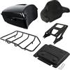 XMT-MOTO King Tour Trunk + schienale avvolgente + 2 rack di montaggio + portapacchi superiore + piastra di base nera adatta per Harley Touring Road King Street Electra Glide Ultra-Classic 2014-2025