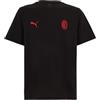 A.C. Milan T-Shirt FtblESS Maglietta con Logo Puma, Prodotto Ufficiale, Nero, XL Unisex-Adulto