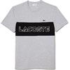 Lacoste Th1712 t-Shirt Manica Lunga Sport, Argento China/Nero, L Uomo