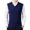 Generic Gilet da uomo scollo a V senza maniche maglione gilet casual tinta unita maglioni medi scollo a V maglia maglione gilet intrecciato pullover vestibilità regolare inverno, Marina Militare, L