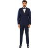 Ciabalù Abito Uomo Elegante Doppiopetto Completo Cerimonia Smoking Doppio Petto (60, Blu)