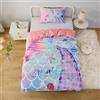 MUSOLEI Set di biancheria da letto a forma di sirena per ragazze Copripiumino 155x200 cm con Cerniera Lampo e 1 Federa da 50x80 cm Graziosa decorazione per la cameretta dei bambini Ottimo Regalo