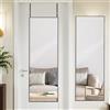LunaMirror 127x41 cm Specchio Sopra la Porta con Gancio Telaio in Lega di Alluminio Nero Specchio Pensile a Tutta Lunghezza da Montare a Parete per Camera da Letto Bagno Dormitorio