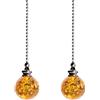 longsheng Crystal Ice Crack Ball Blind Cord Lampadario Maniglia Pull Chain Extension con connettore per lampadario a soffitto con catena di ventilatore colore ambra (confezione da 2)