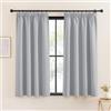 KGORGE Tende per Interni Oscuranti 2 Pezzi L 140 x A 160 CM Curtains per Finestre Piccole Cucina con Fettuccia Tenda Termica Isolante per Salotto, Grigio Chiaro