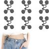 Minfuerang 6 Pezzi Stringi Pantaloni Vita,Pant Waist Tightener,Adatto per Regolare L'elasticità dei Pantaloni (Grigio Argento)