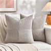 FDTERN Set di 2 Boho Federe de Cuscini per Divano 35x35 in Velluto a Coste，Moderno Morbido Motivo a Croce Decorativa Copricuscini per Divano Camera da Letto,Taupe