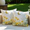 Vorysum Copri Cuscini 50x50 cm Set di 2 Fiori Gialli - Fodera Decorativa Impermeabile per Giardino, Soggiorno