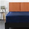 Lirex Lenzuola con Angoli in Raso, Letto Matrimoniale 150x200cm, per Materassi Alti Fino a 35 cm, Lussuoso e Setoso Biancheria da Letto in Poliestere Morbido, Blu Navy