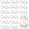 jiuxlaan 16 Pz Argento Porta Segnaposto Matrimonio, Portafoto Segnaposto Tavolo, Porta Foto Metallo a Forma di 8, Porta Numeri da Tavolo Matrimonio, Supporto per Numero Tavolo Feste di Compleanno di Comunione