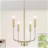 MRHYSWD Lampadario Oro Vintage, 4 Luci Industrial Lampadario Camera Da Letto Soggiorno Cucina, Dorato Lampadario Da Soffitto Classico, Lampadario Ferro Battuto, Altezza Regolabile,Senza Lampadine E14