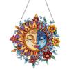 Hoobee 5D Sole Diamond Painting Ciondolo Con Catena, Pittura Diamante Fai Da Te, Luna Diamantini Crystal Art Pendente per Decorare Casa Parete,Finestra e Giardino,20 x 20 cm(Sole)