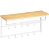 HOOBRO Appendiabiti da Parete, Attaccapanni da Muro con 10 Ganci, Mensola da Muro con Barra Appendiabiti, Mensola Portaoggetti, 80 x 30 x 42 cm, per Ingresso, Bianco e Colore Legno Naturale EWN12YM01