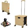 ZIYOU LANG Carrello pieghevole per la spesa su ruote con coperchio resistente all'usura Rotella girevole a 360 ° Maniglia regolabile in lega di alluminio 45 kg/100 libbre Capacità di carico durevole (Khaki)