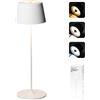 MU LIN Lampada Lampada da Tavolo Ricaricabile e Senza Fili con Controllo Touch, Utilizzabile anche come Lampada da Esterni, Dimmer, 2200-3000 K, Altezza 35 cm, Colore Bianco per ristorante e Casa