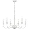 MRHYSWD Lampadario Bianco Rustico, 6 Luci Industriale Vintage Lampadari Soffitto Soggiorno Cucina Camera Da Letto Corridoio Sala Classico Lampada A Sospensione Pranzo, Plafoniera Grande