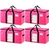 TAILI Borse da Trasloco Extra Large, Set da 4, Rosa | Con cerniere, finestre a vista e maniglie robuste, scatole guardaroba per oggetti, vestiti e piumoni
