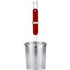 TENTA KITCHEN Micro-Perforated Stainless Steel Pasta Basket Mesh Spider Food Dumpling Noodle Strainer, Skimmer Kitchen Fine Sieve with Wooden Handle (4.72 inch)