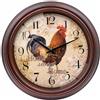 VIKMARI Vintage orologio da parete, 23cm gallo retro silenzioso orologio da parete shabby chic decorativo per cucina soggiorno camera da letto ufficio domestico