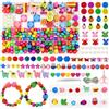 HavaCue ㅤ HavaCue 420 Pezzi Perline per Braccialetti, 11 Stili per Collane, Legno Colorate, Kit Braccialetti Fai Da Te, Perline per Braccialetti Fai Da Te con Filo Elastico, Scissore, Pinze