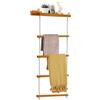 YTACREA 5 Strati Porta Asciugamani Noce, Porta Asciugamani Bagno da Parete, Scala Legno Decorativa per Parete Rampicante Vegetale, Piantana Asciugamani Bagno, Scaletta Porta Asciugamani per Camera