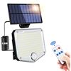 Caldarax Luce Solare LED Esterno con Sensore di Movimento, Lampada Solare da Esterno IP65 Impermeabile, 153 LED 3Modes Faretto Led con pannello solare con Telecomando, Luci Solari da Giardino Garage