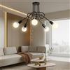 BRIMETI 5 Luci Lampadario Industriale Sputnik Lampadario Soffitto Moderno Plafoniera E27 Vintage Lampada da Soffitto, per Camera da letto, Soggiorno, Cucina, Corridoio, Max 40W (Senza Lampadina)