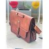 Vintage Borsa a tracolla vintage in vera pelle hi tech marrone da uomo nuova valigett...