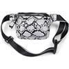styleBREAKER Marsupio da donna con motivo serpente, tracolla regolabile, cerniera, marsupio da cintura, tasca sul fianco 02012321, colore:Bianco-nero