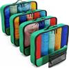 OW-Travel Organizer Valigia Salvaspazio Set da 5 Verde (Large) Organizer da Viaggio per Valigia e Zaino. Packing Cubes. Cubi Organizzatori, Divisori per Valigie. Borse Portaoggetti per Valigie