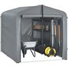 Sobuy Garage Auto per Esterno, Tenda per Bicicletta, Casetta da Giardino, Box Moto Impermeabile, Tendone per Auto, Moto e Attrezzi, Capanno da Giardino, Grigio, 159x219x165 cm, KLS11-L-DG
