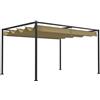 Outsunny pergola 4x3m, tetto in acciaio per patio, padiglione da giardino con tetto regolabile, autoportante, protezione solare per patio e giardino, kaki